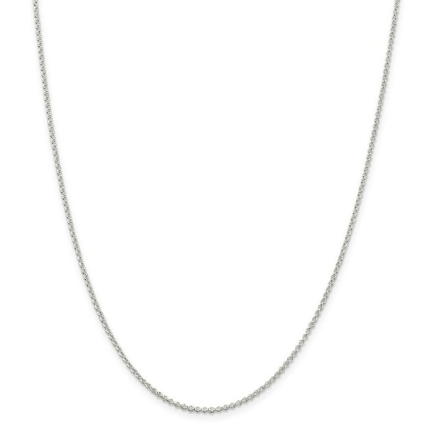 Sonia Jewels 14k White Gold Round Rolo Chain Necklace With Lobster Claw Clasp 